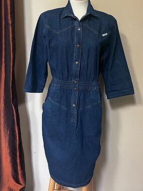Vintage Western Denim Dress Dreams Modern M